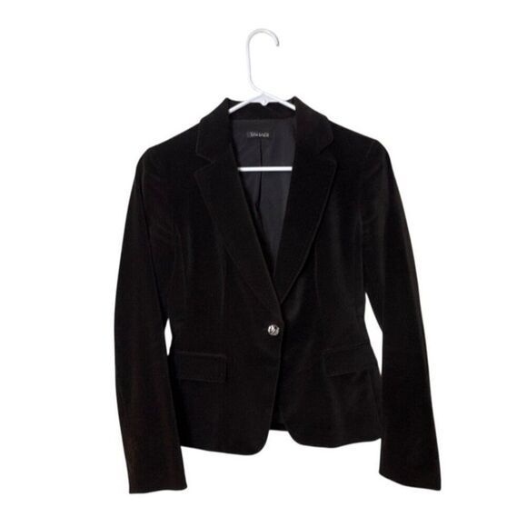 Tahari Brown Velvet Blazer Coat Womens Size 4 - Picture 1 of 5